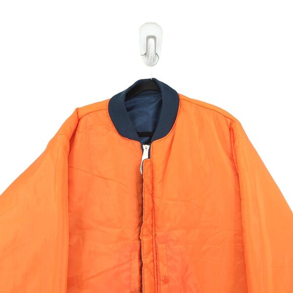 ROTHCO Men XL MA1 Flight Jacket Navy Blue Orange Bomber Nylon Reversible Utility - Picture 9 of 9
